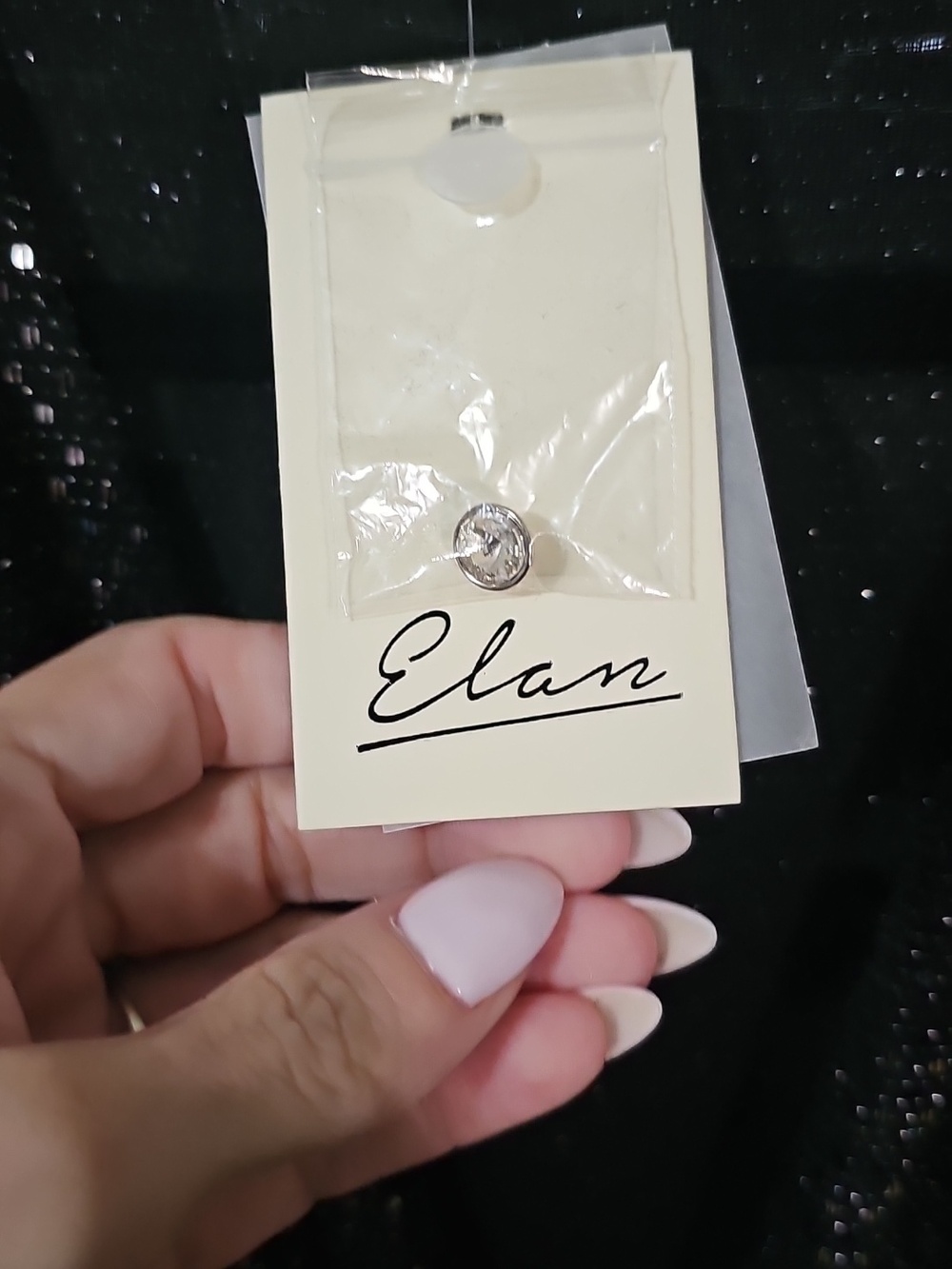 Elan Sparkle Wrap Mini Dress in Black Knee Length - Picture 5 of 6